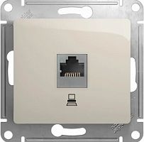 Розетка компьютерная без рамки Systeme Electric Glossa 1-м. RJ45 5e молочный картинка